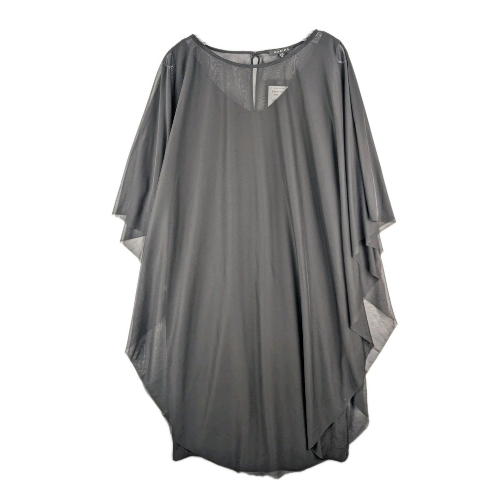 Marina Sheer Overlay Sleeveless Short Sheath Dress Womens 14 Black NWT